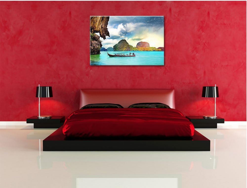 Pixxprint Thailand Phuket Playa Paradisiaca als Leinwandbild | Grösse: 100x70 cm | Wandbild| Kunstdr
