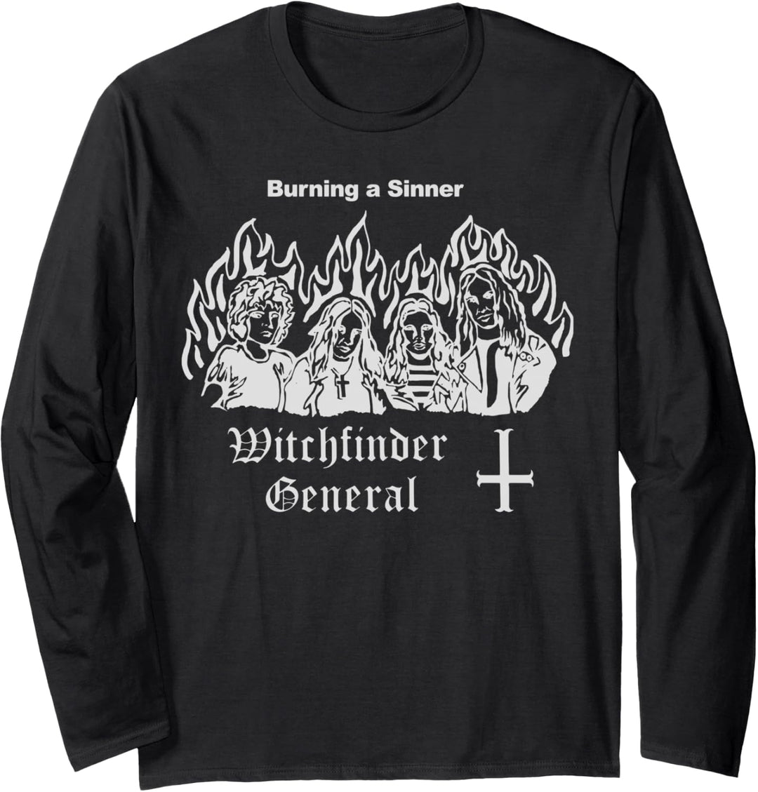 Der Hexenfinder-General verbrennt einen Sünder Langarmshirt