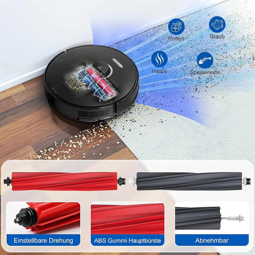 28 Stück Zubehör für Roborock S8 Pro Ultra Saugroboter, Ersatzteile 2 Hauptbürste 6 Staubbeutel 6 Wi