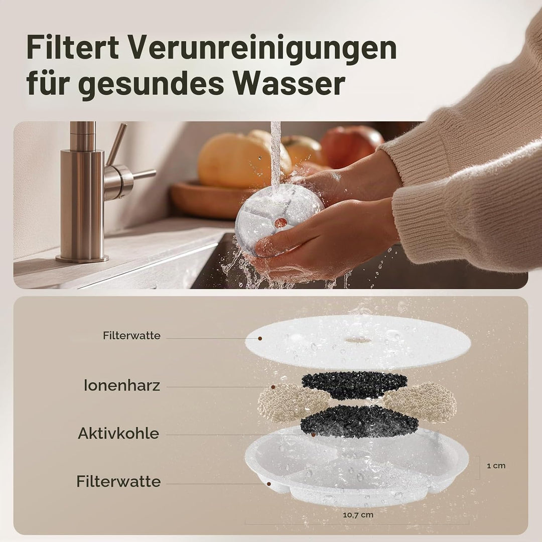 IMIPAW Katzenbrunnen für Katze, 3L Trinkbrunnen für Katzen, Super Silent, Durchsichtiger Wassertank
