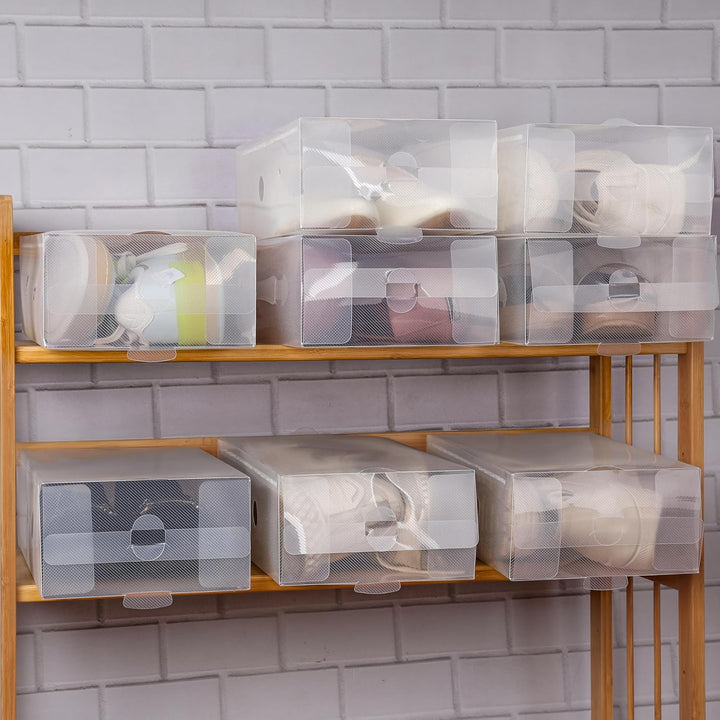 Kurtzy Schuhbox Transparent Plastik Aufbewahrungsbox Schuhe (10Stk) – Damen, Herren, Kinder Schuhbox