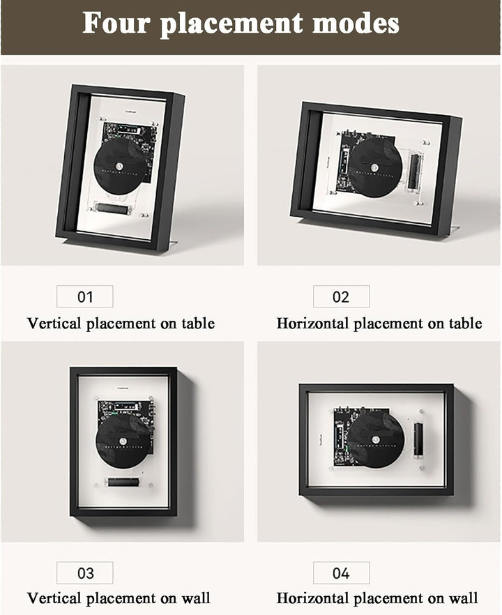 CD-Player Zum Dekorieren, Musik-Deko-Bilderrahmen Mit Fernbedienung, Bluetooth 5.0/3,5-mm-AUX-Ausgan