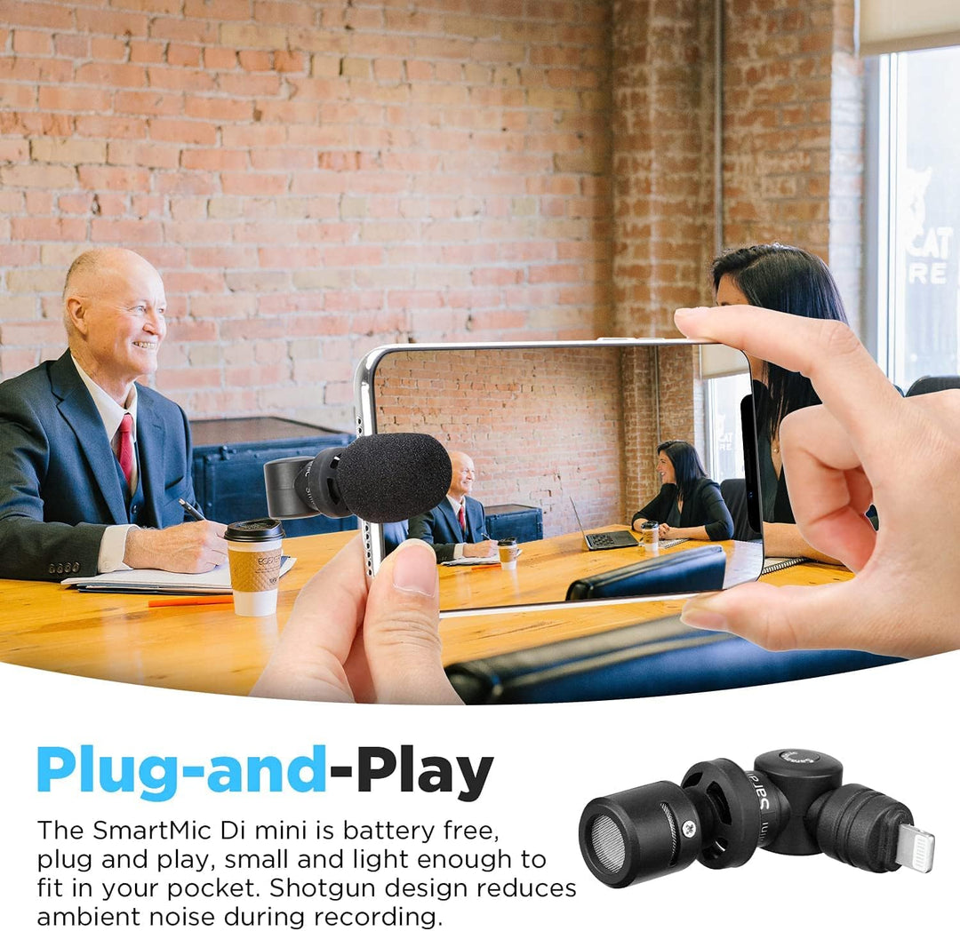 Saramonic Professional Mini-Plug-Play-Mikrofon Kompatibel mit IOS iPhone Smartphone Recording Broadc