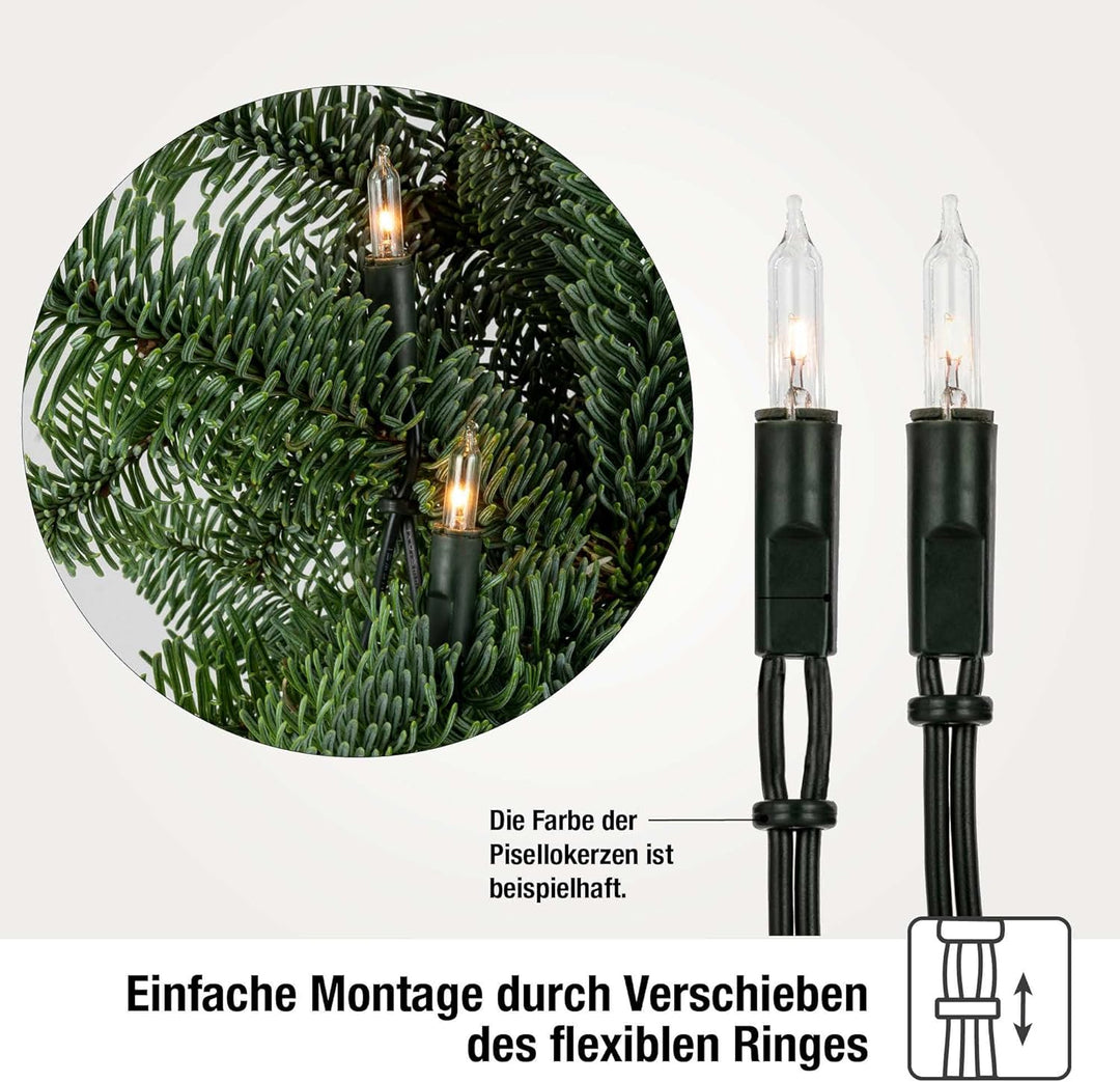 hellum Innen Lichterkette Weihnachtsbaum mit 100 bunten Lichter, Weihnachtsdeko modern grünes Kabel