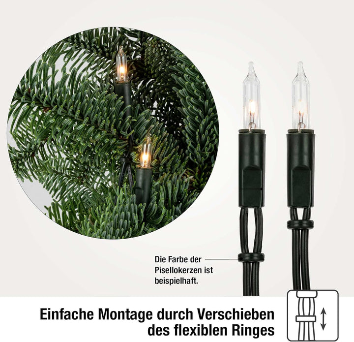 hellum Innen Lichterkette Weihnachtsbaum mit 100 bunten Lichter, Weihnachtsdeko modern grünes Kabel