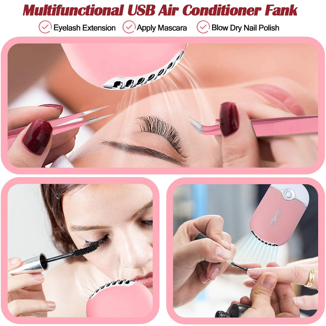 Wimpernverlängerung Set Professionell Lash Extension Kit USB Wimpern Föhn Nano Mist Sprayer Eye Gel