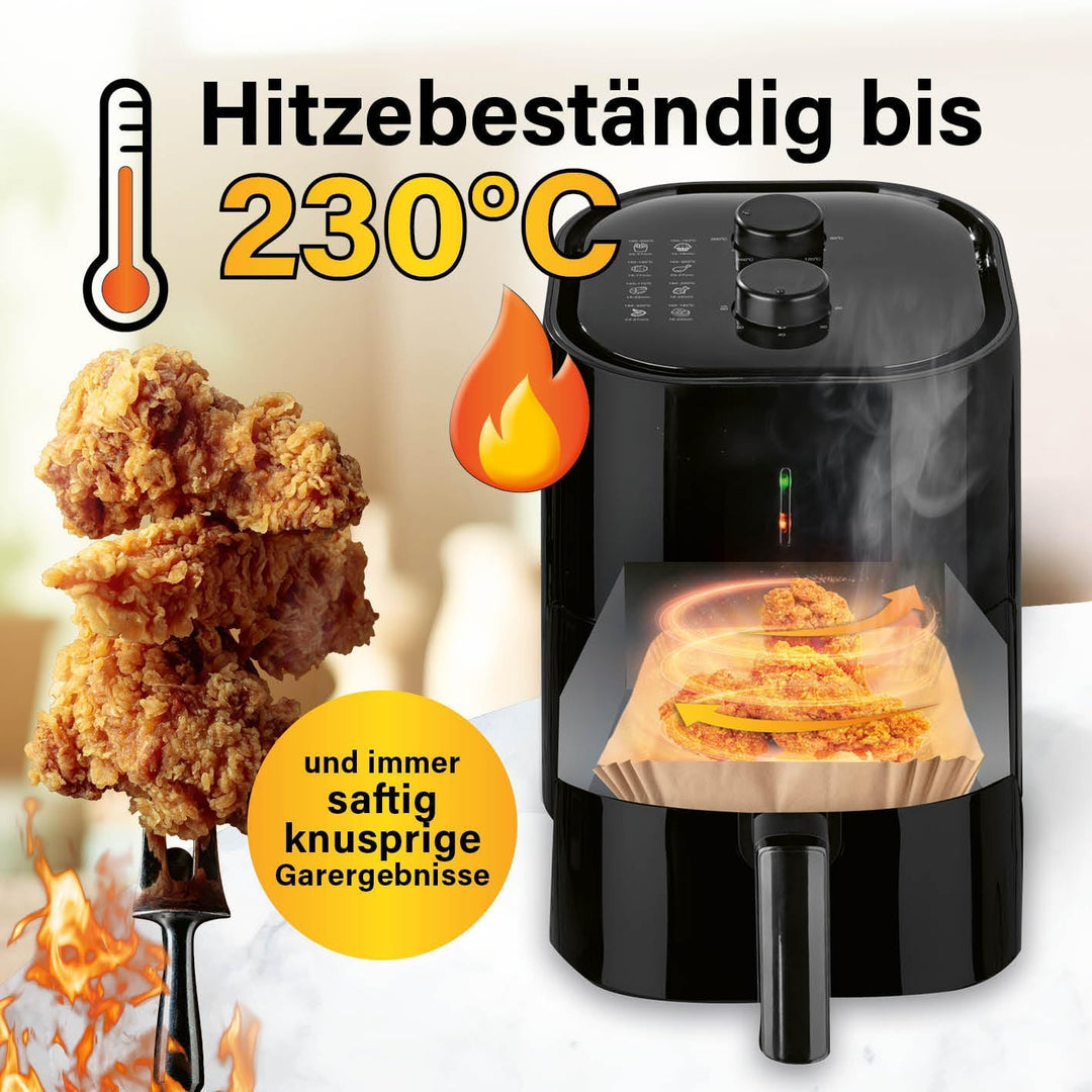 GOURMETmaxx Backpapier für Heissluftfritteuse 2 bis 5 Liter | Backpapierschale antihaftbeschichtet &