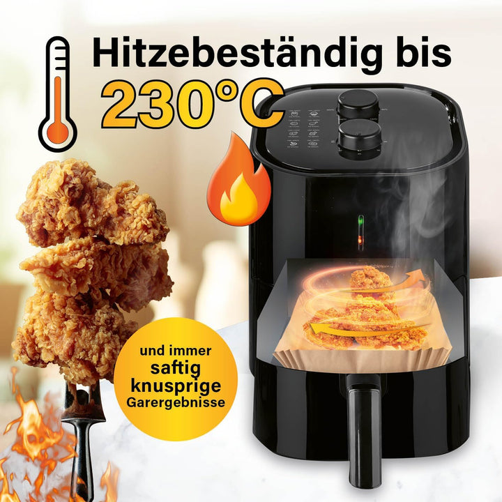 GOURMETmaxx Backpapier für Heissluftfritteuse 2 bis 5 Liter | Backpapierschale antihaftbeschichtet &