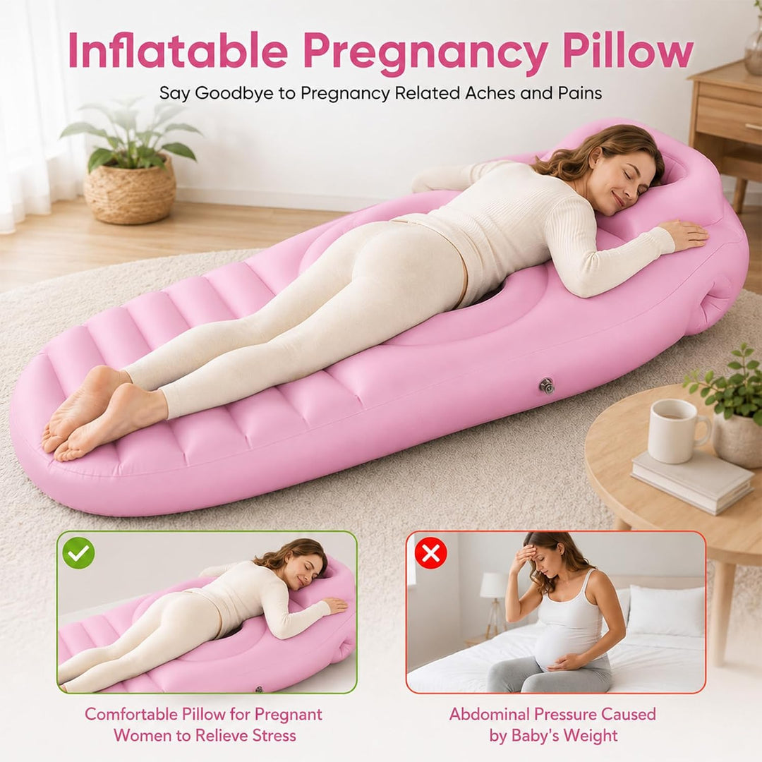 Aufblasbares Schwangerschaftskissen, Yogamatte Für Schwangere Mit Loch, Bequeme Beflockte Luftbett f