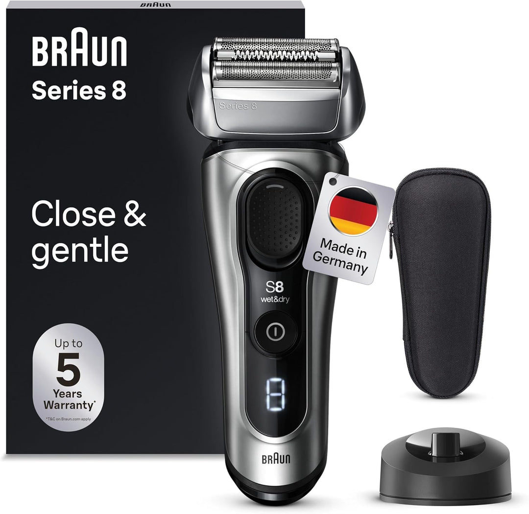 Braun Series 8 Rasierer Herren Elektrisch mit 4+1 Scherkopf, Elektrorasierer, Präzisions-Langhaarsch