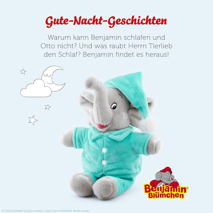 tonies Hörfiguren Plüsch für Toniebox, Benjamin Blümchen – Gute-Nacht-Geschichten, Hörspiel mit 8 sü