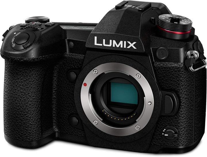 Panasonic DC-G9EG-K Lumix G Systemkamera (20 MP, 4K/6K, Dual I.S., OLED-Sucher, WiFi, Staub und Spri