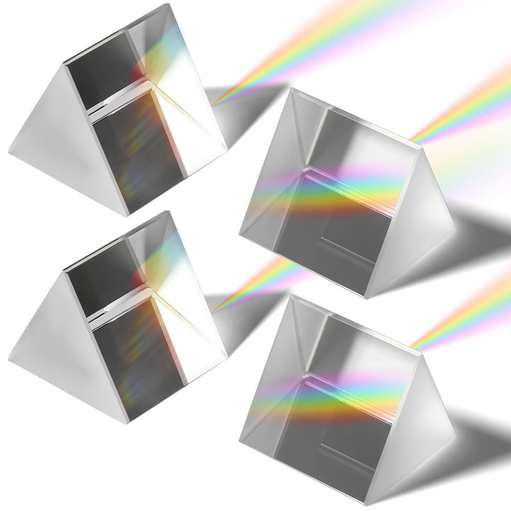 4 Stück Optisches Glasprisma 30x30x30mm Kristall Prismenwürfel für Physikexperimente Schüler und Pro