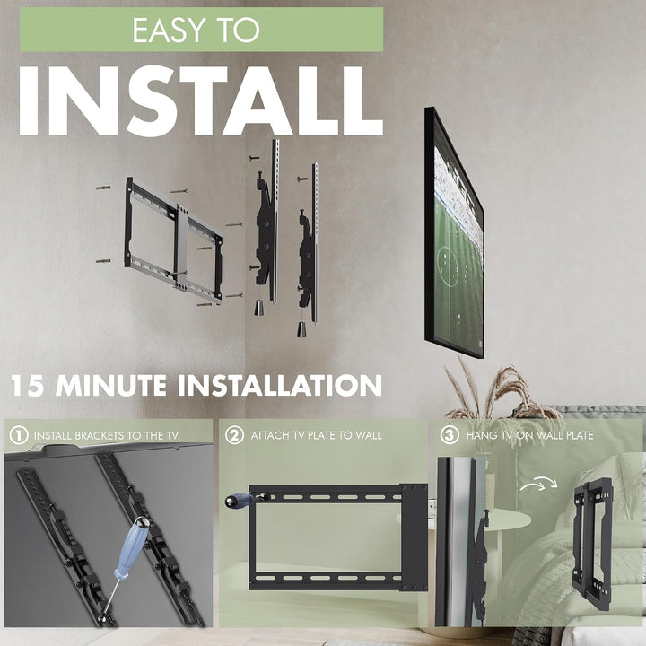 TV Wandhalterung Neigbare Fernseher Halterung für 32-85 Zoll Flach &amp; Curved LED/LCD/OLED/Plasma Fern