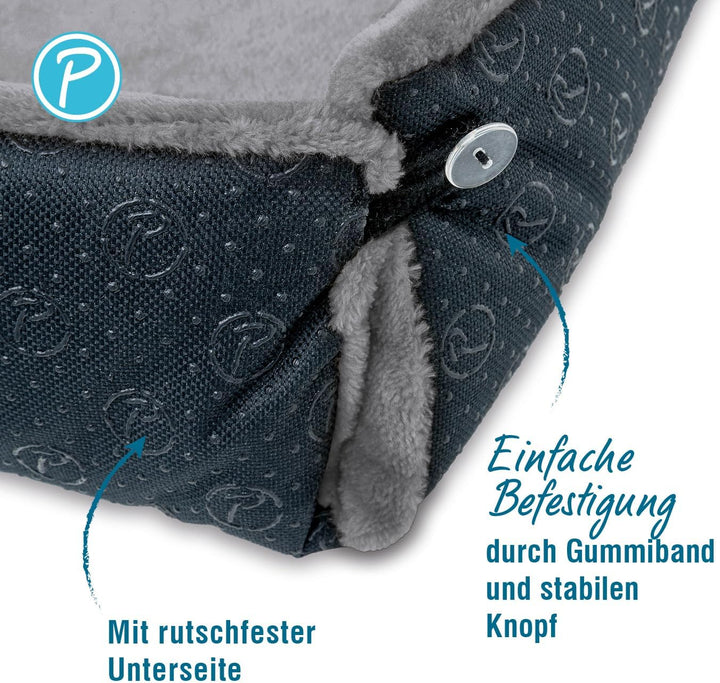 Petlando Fensterbankauflage mit Zugluftstopp Grau 78x35x3,5 cm