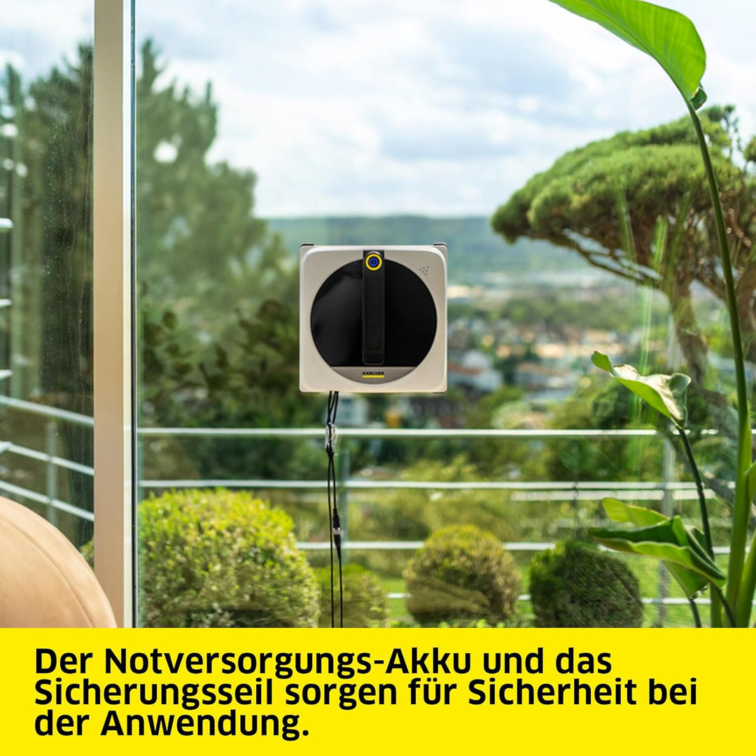 KÄRCHER Fensterputzroboter RCW 4 Extra+, automatische Fensterreinigung, mit Sicherungsseil und Notve