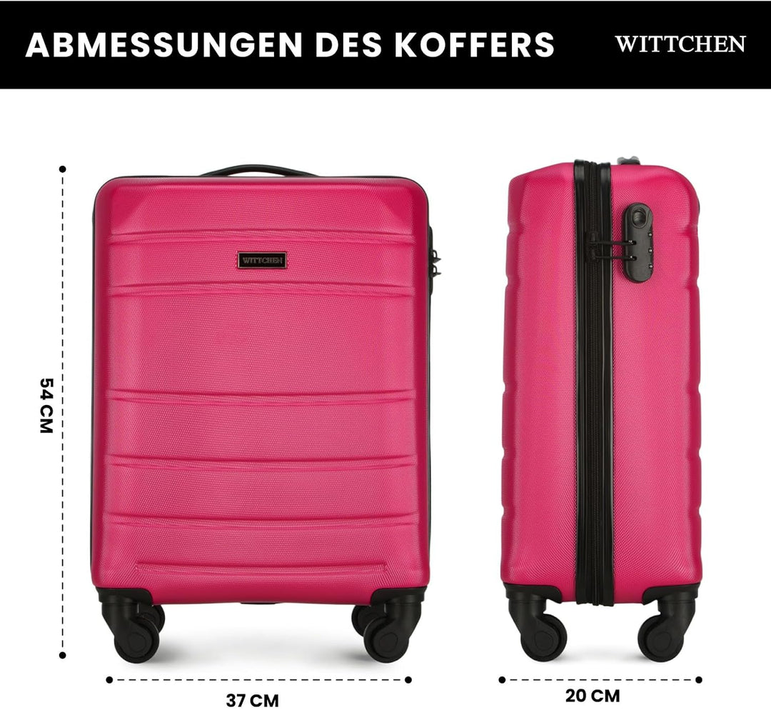 WITTCHEN Handgepäck Trolley Koffer Reisekoffer aus ABS Hartschalen Trolley 4 Rollen Kombinationsschl