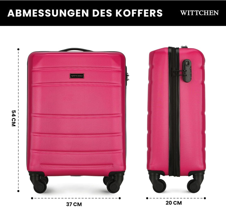 WITTCHEN Handgepäck Trolley Koffer Reisekoffer aus ABS Hartschalen Trolley 4 Rollen Kombinationsschl