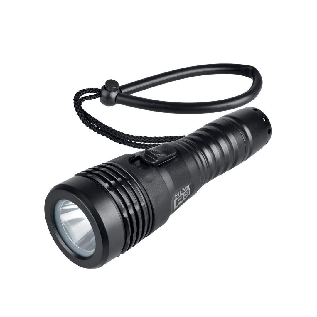 Seac Sub R3 SCUBA Tauchlampe, 1 LED, 400 Lumen, über Micro-USB aufladbar, Schwarz