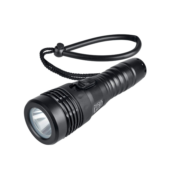 Seac Sub R3 SCUBA Tauchlampe, 1 LED, 400 Lumen, über Micro-USB aufladbar, Schwarz