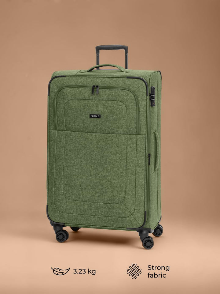 REDOLZ Weichschalen Koffer für Damen & Herren | Leichter Trolley 77 cm mit 4 Doppelrollen & TSA-Schl