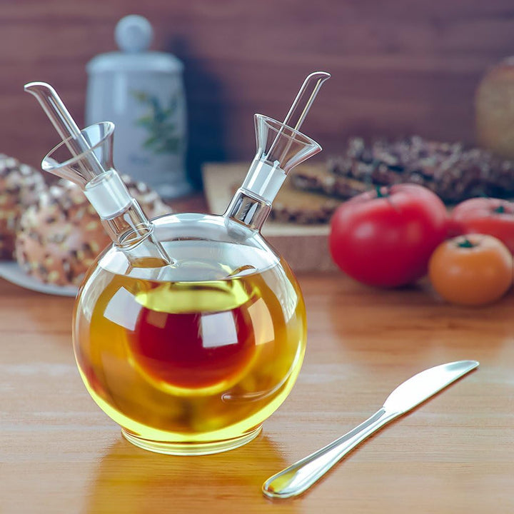 balvi - Sfera doppelter Ölspender. Kugelförmiger Öl- und Essigspender aus Glas, 125 ml. Mit Tropfsch