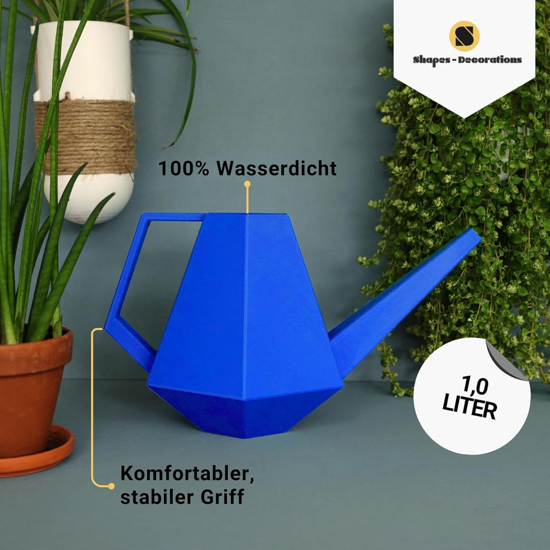 Watering Can by Gazzaladra Design | 100% Recyceltes Material (Blau, 1 Liter) Shapes - Decorations Gi