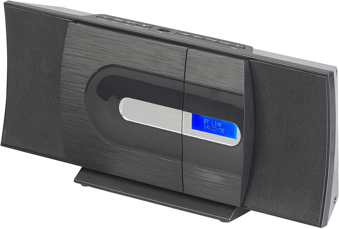 auvisio Kompaktanlage Vertikal: Vertikale Design-Stereoanlage, FM/DAB+, Bluetooth, CD, MP3, AUX, 40
