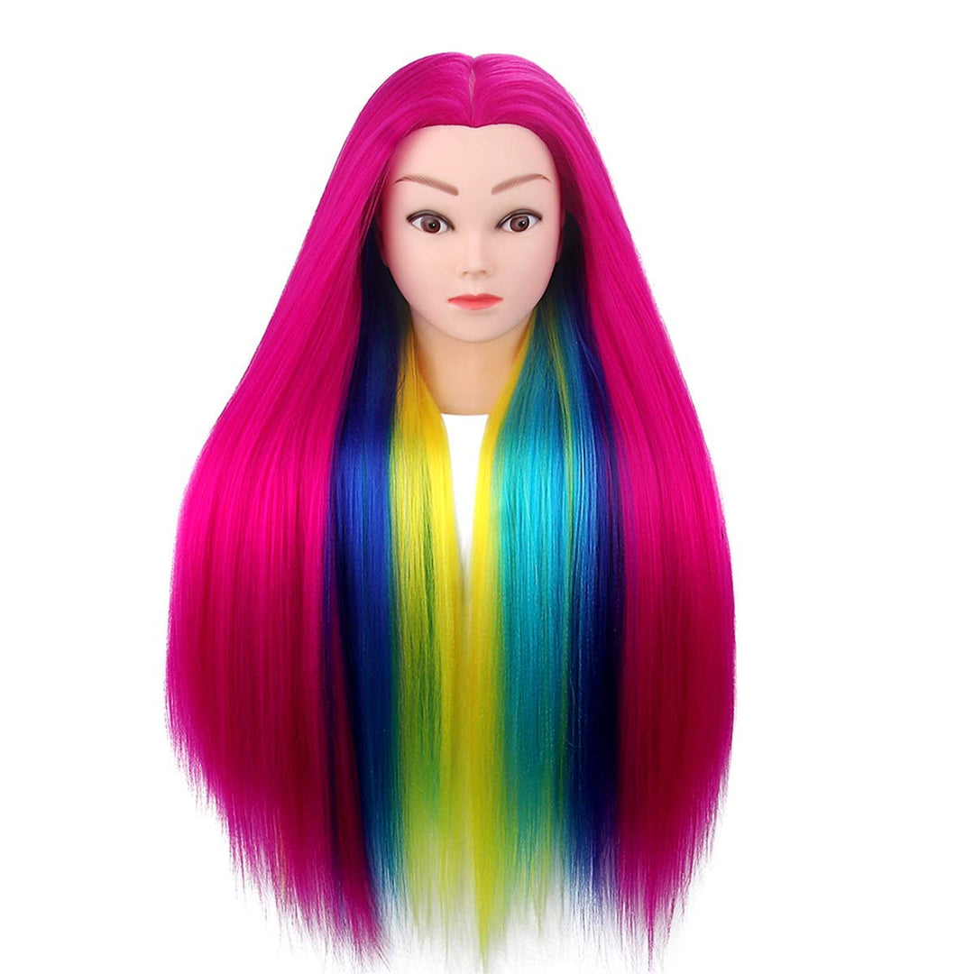 TopDirect 80cm/31.5 Zoll Übungskopf Frisierkopf Friseur 100% Synthetisches Haar Perückenkopf Puppenk