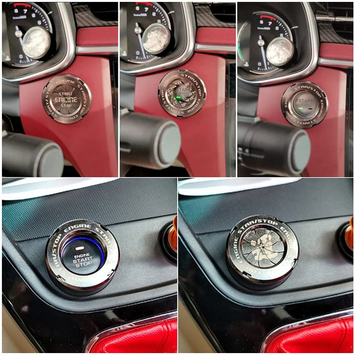 Auto-Motor-Startknopf-Schutzhülle Startknopf Abdeckung, Auto Zündknopf Schalter Innenraum Zündzubehö