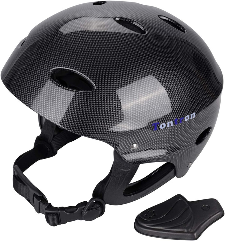 Tontron Wakeboard Kajak Kitesurf Wassersport Helm Kohlefaser M(53-59cm), Kohlefaser M(53-59cm)