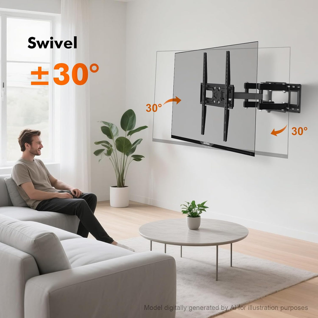 GRIFEMA TV Wandhalterung Fernseher Halterung für 26-65 Zoll, Schwenkbar Neigbar Ausziehbar Universal
