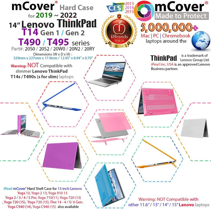 mCover-Hülle, NUR kompatibel mit 14" Lenovo ThinkPad T490 | T495 | T14 Gen 1/2 Series Nicht-2-in-1-L