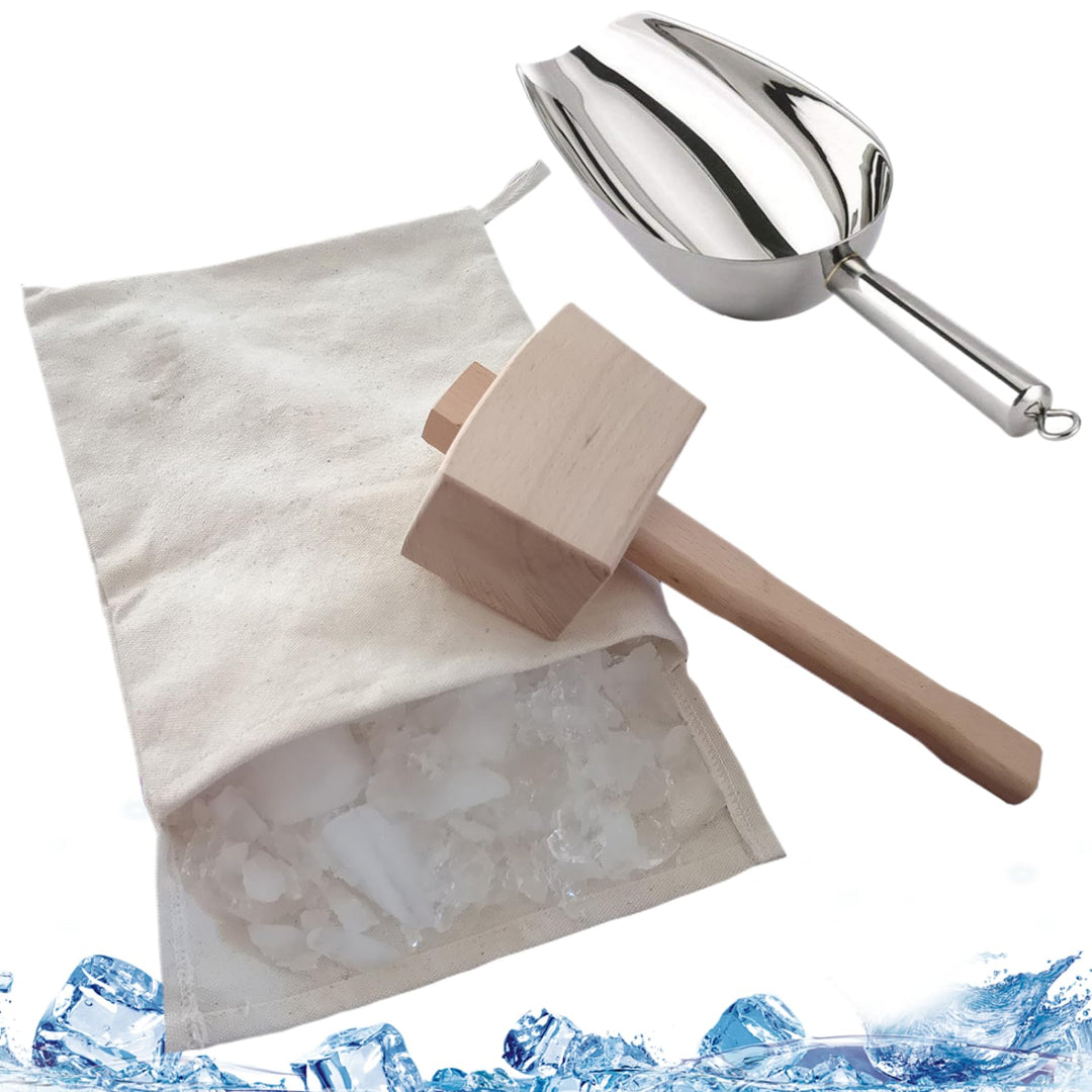 ICE MALDET UND SABE MIT ICE SCOOP 3PCS/SET Food Grade Manual Crusable Professional Crusher für Heimn