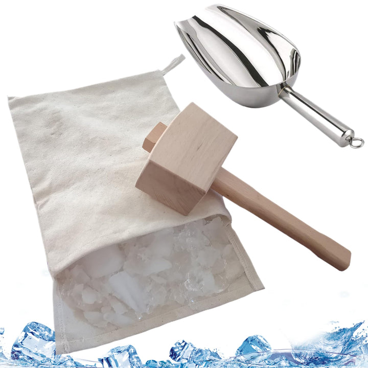 ICE MALDET UND SABE MIT ICE SCOOP 3PCS/SET Food Grade Manual Crusable Professional Crusher für Heimn