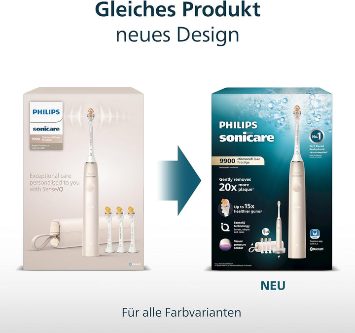 Philips Sonicare DiamondClean Prestige 9900 – Elektrische Schallzahnbürste mit 1x A3 Premium-All-in-