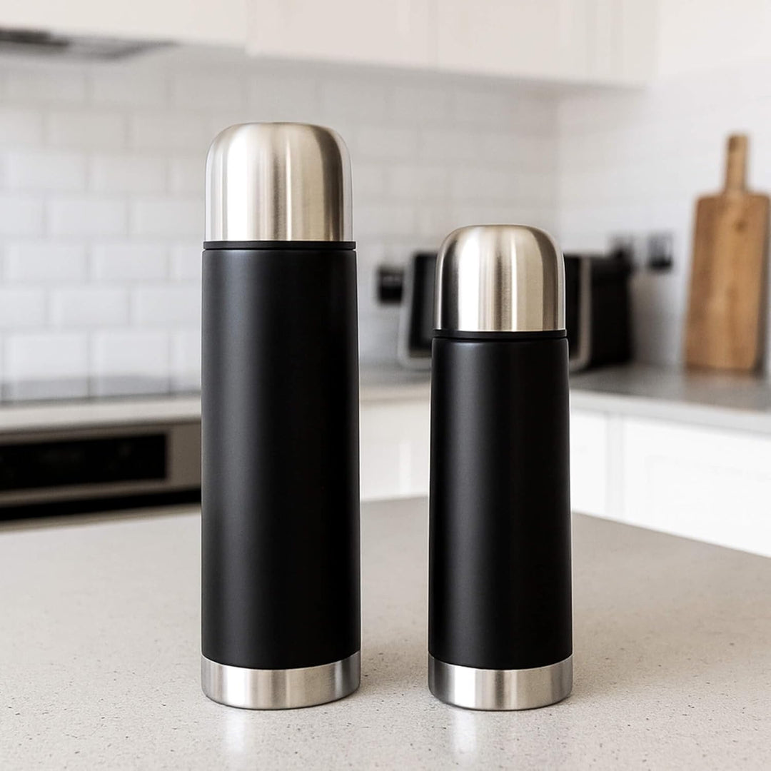 GRÄWE Thermoflaschen Set, 2-teilig, Edelstahl Trinkflasche, Thermoskanne, Isolierflasche für unterwe