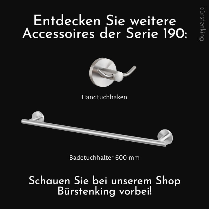 Bürstenking Handtuchhalter zweiarmig beweglich, Handtuchhalter zur Wandmontage, robuster & rostfreie