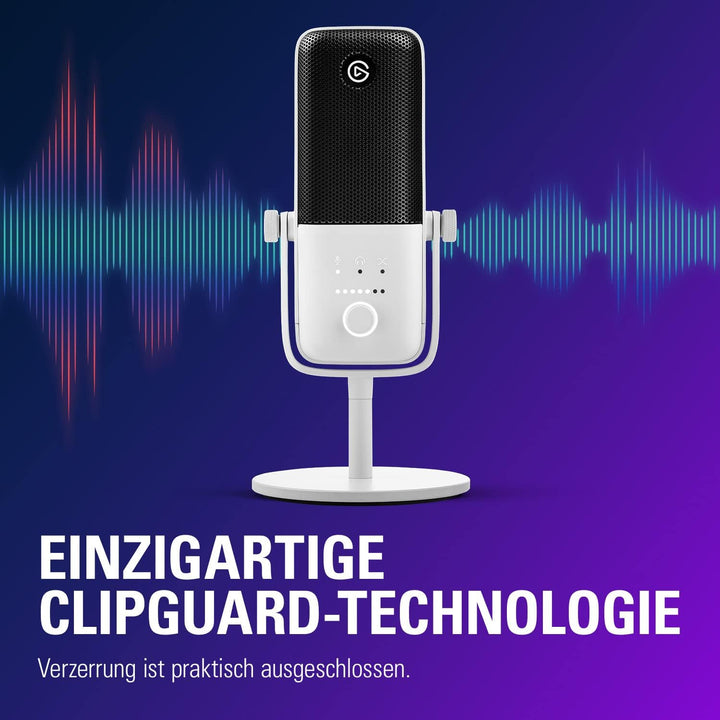 Elgato Wave:3 White - Professionelles USB-Kondensatormikrofon für Streaming, Podcasts, Gaming und Ho