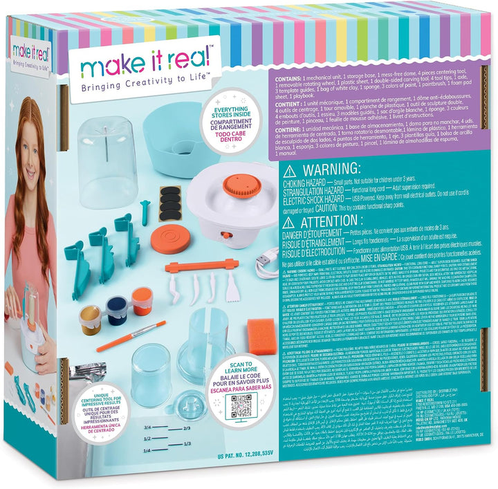 Make It Real 2901465 Mini Töpferstudio, DIY Töpferei Set und Modellier-Werkstatt für Kinder ab 8 Jah