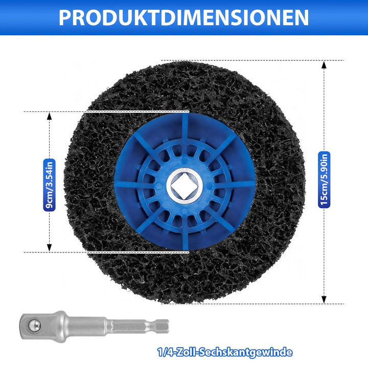 Radnabenschleifer, Innen-Ø 90mm Aussen-Ø 150mm für Anhängerkupplung, mit 1/2"-Antrieb, Radnabenreini