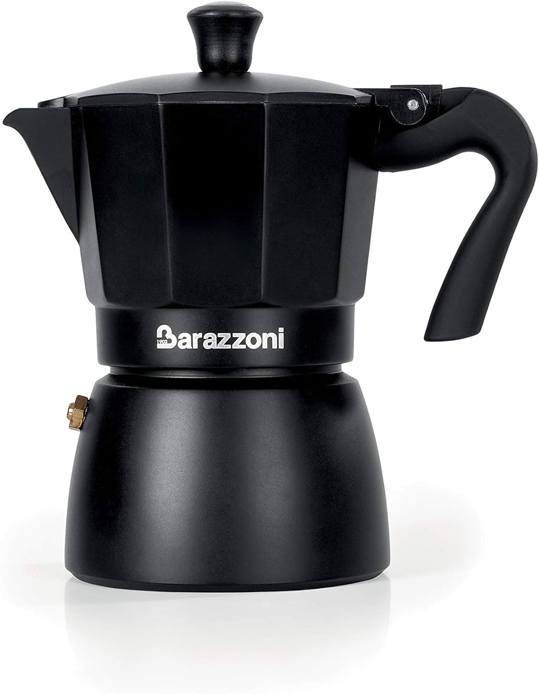 Barazzoni die Deluxe ESPRESSOKOCHER 3 TASSEN, Aluminium, schwarz, 8.6 x 14.5 x 15.6 cm 3 Tazze Schwa