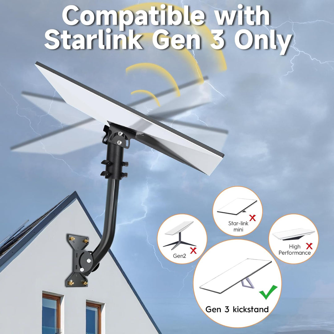 Starlink Gen 3 Rohradapter Verstellbar 90°-180°, Starlink Gen 3 Halterung, Starlink V3 Montageplatte