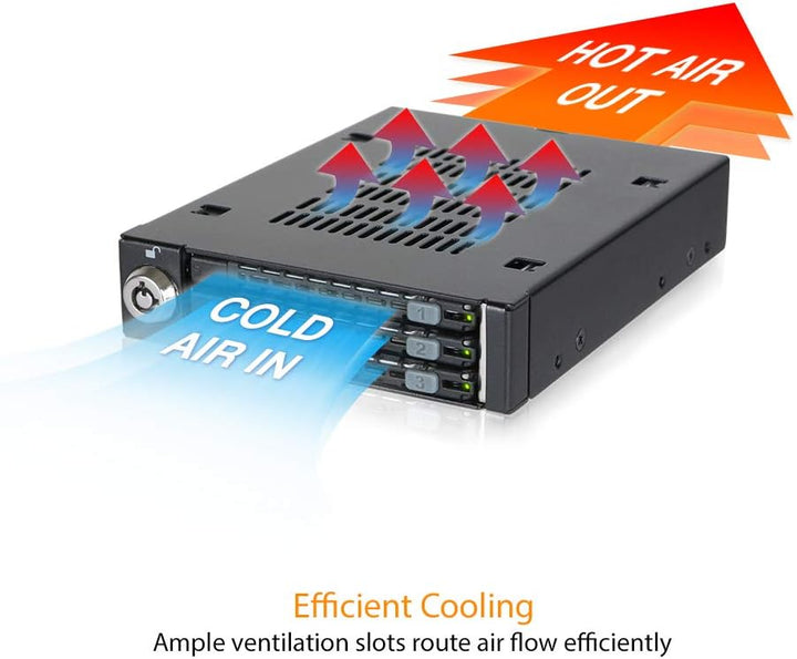 ICY DOCK Wechselrahmen für 3X 2,5 Zoll (6,4cm) SATA SSD/HDD in 1x 3,5 Zoll (8,9cm) - Vollmetall Toug