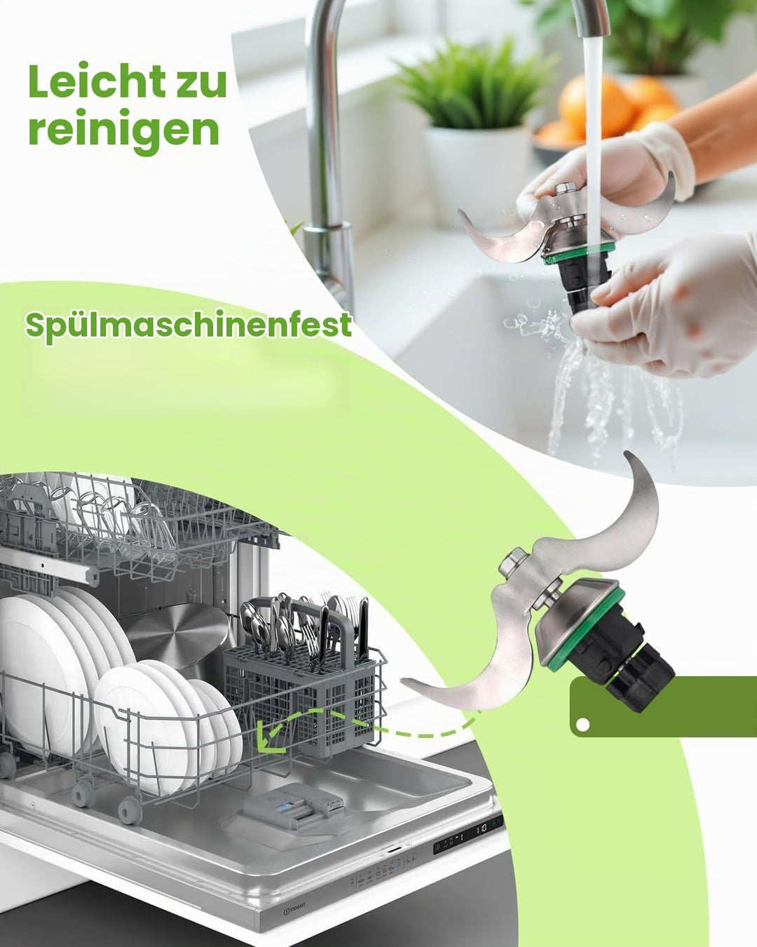 Teigmesser für TM6, TM5, Edelstahl Teigmischmesser, Kein Teig-Rückstand und Schmutzkontamination, Sc