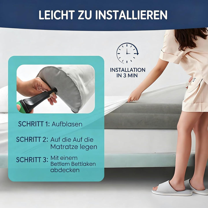 2er-Pack Aufblasbar Bettgitter Rausfallschutz Bettschutzgitter Bett Geeignet für Alle Betten, Mobile