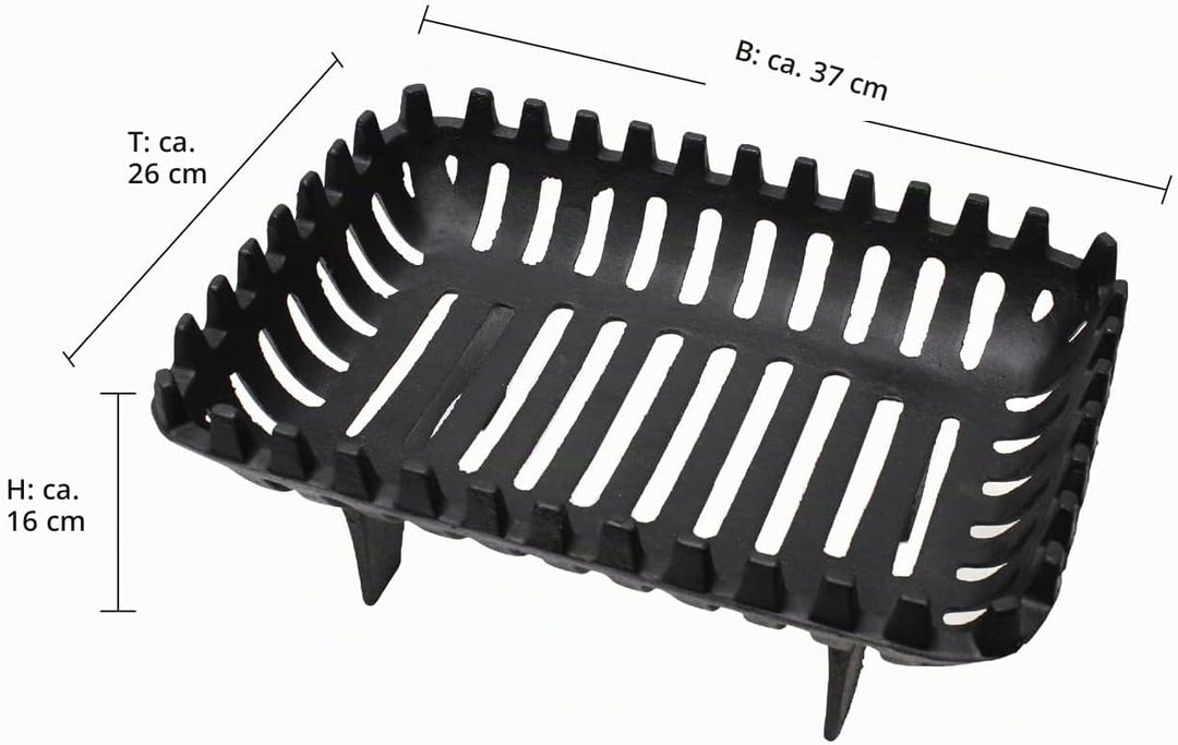 JVL Arden Kamin-Grillrost aus Gusseisen, 40,6 cm, Schwarz, 37 x 27 x 16 cm, Arden