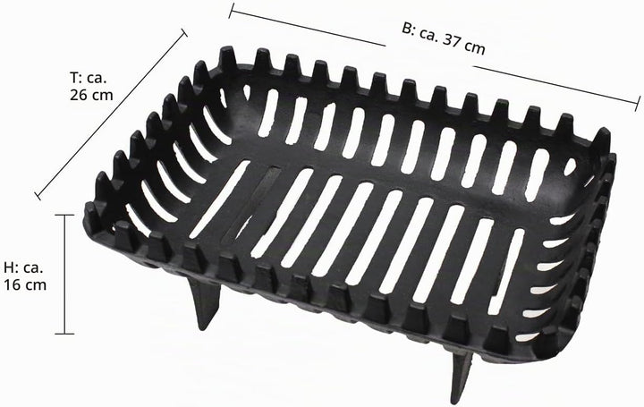 JVL Arden Kamin-Grillrost aus Gusseisen, 40,6 cm, Schwarz, 37 x 27 x 16 cm, Arden