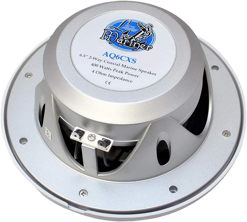 Lanzar AQ6CXW 2-Wege-Marine-Lautsprecher (400 W, 16,5 cm/6,5 Zoll), Weiss