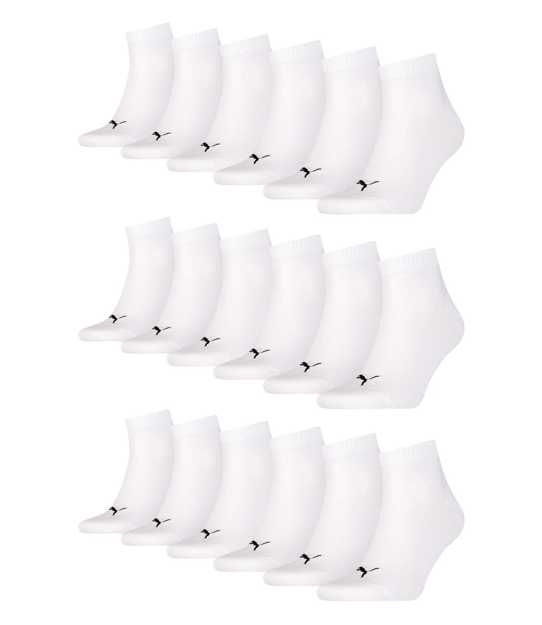 PUMA Unisex Quarters Socken Sportsocken 18 er Pack 43-46 Weiss, 43-46 Weiss